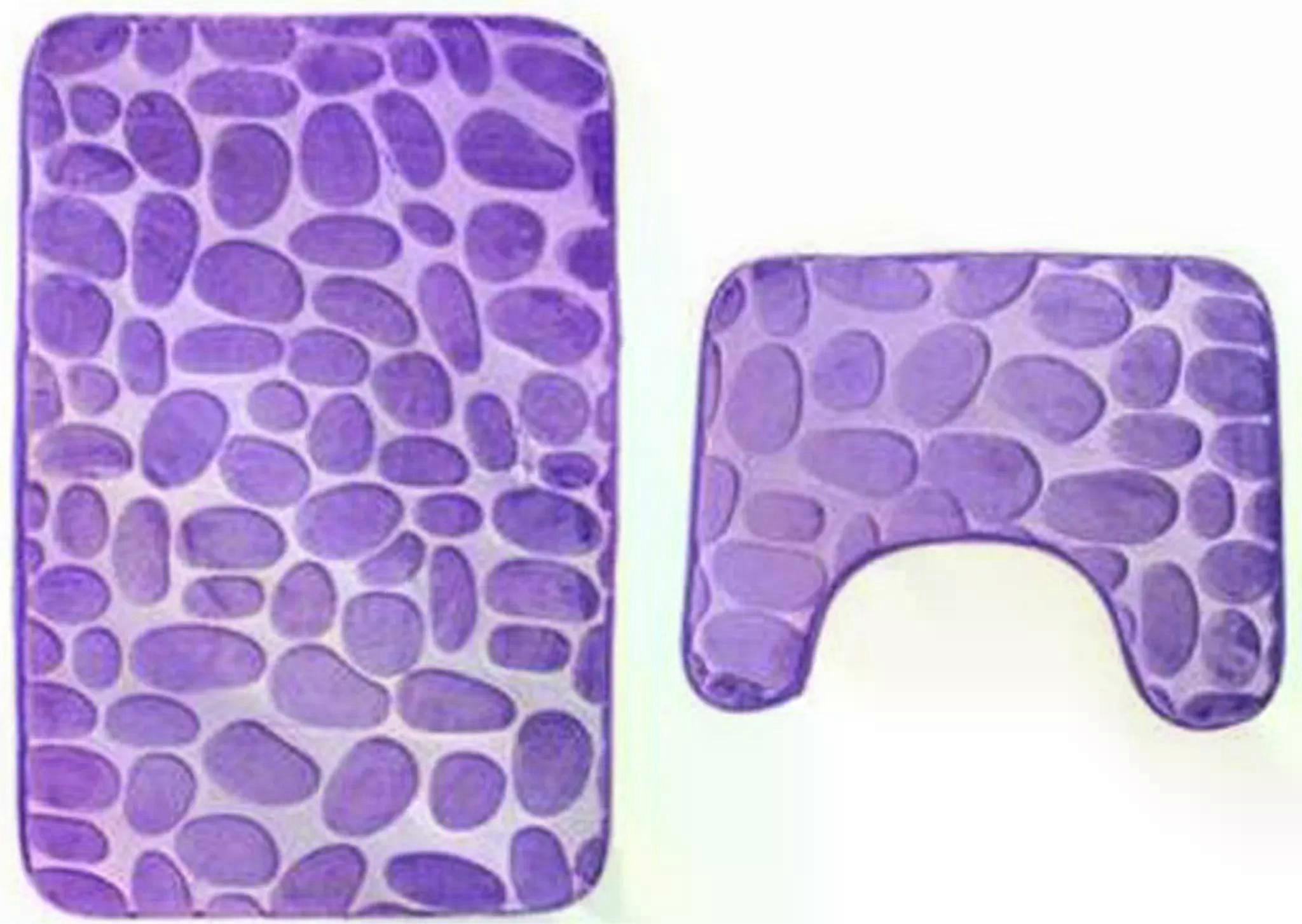 Liukumaton 50 x 80 CM kylpymatto ja 50 x 40 CM wc-matto 2 kpl violetti