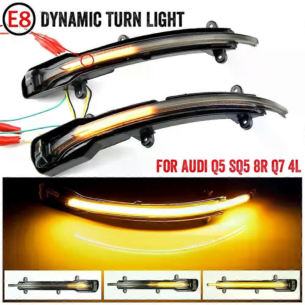 Flowing Mirror Dynamic LED Turn Signal Light Car Styling compatible for Q5 SQ5 8R 2008-17, Q7 SQ7 4L facelift 2010-2015