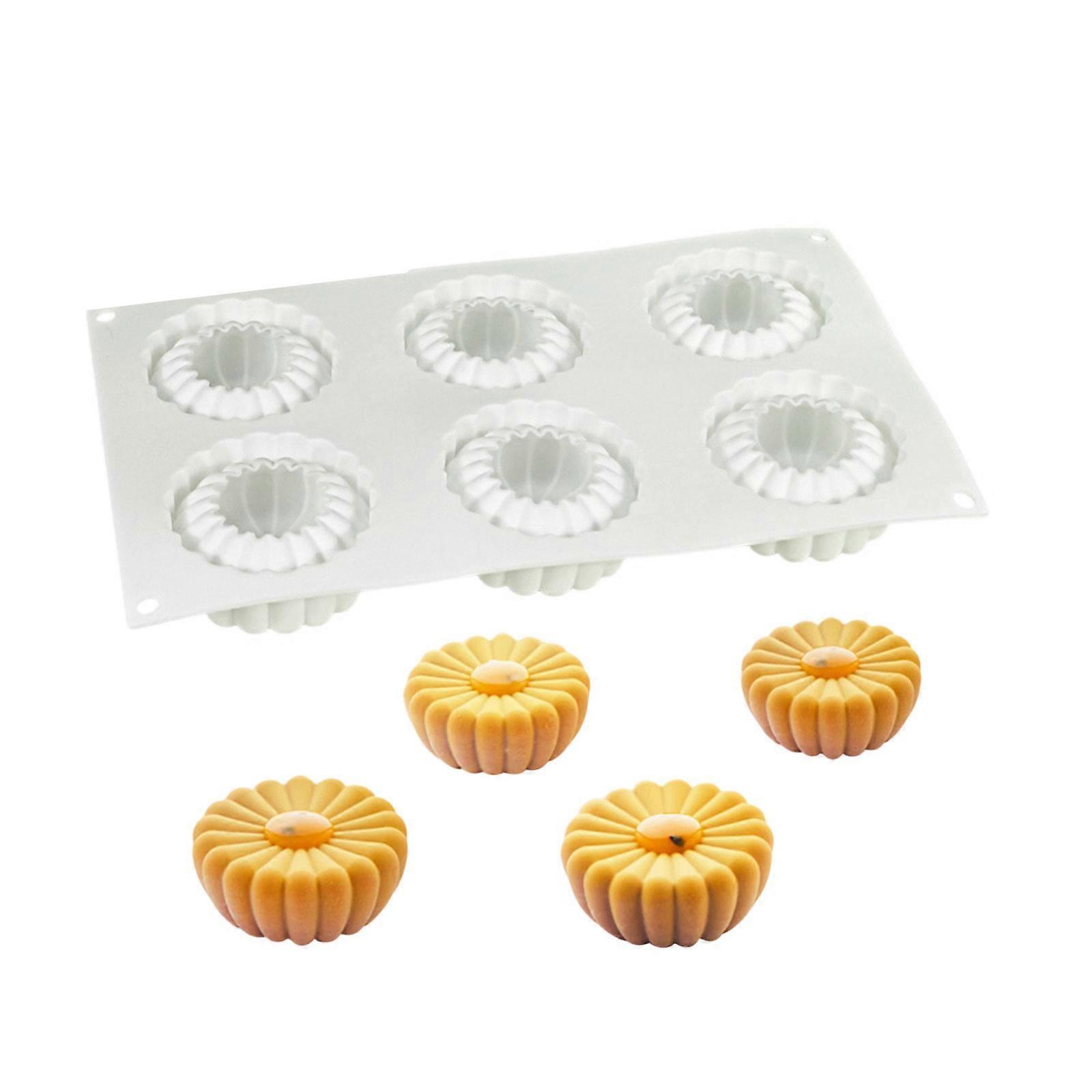 Practical 6 Cavity Silicone Mousses Cake Pastry Baking Pan Oven Safe For Dessert Crafts Efficient Easy to Use Multicolor