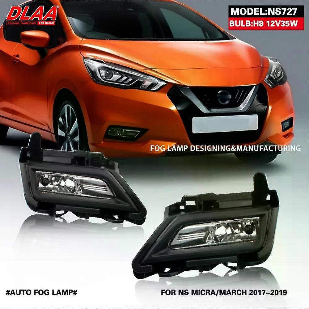 High qualityDLAA For MICRA MARCH 2017 2018 2019 Front Fog Lights Car Styling Spot Light Fog Lamps With Switch - 1 Pair