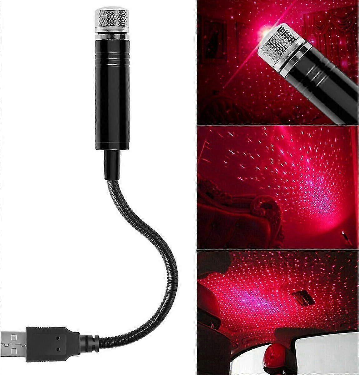 USB-stjerne nattlysprojektor, nattlampe for biler taktak, mini led
