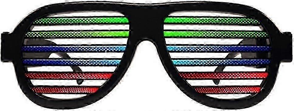 Lunettes Rave Led rechargeables par USB avec activation sonore - Lunettes à obturateur lumineux pour les fêtes, les festivals (noir)_cp -CN-NEW
