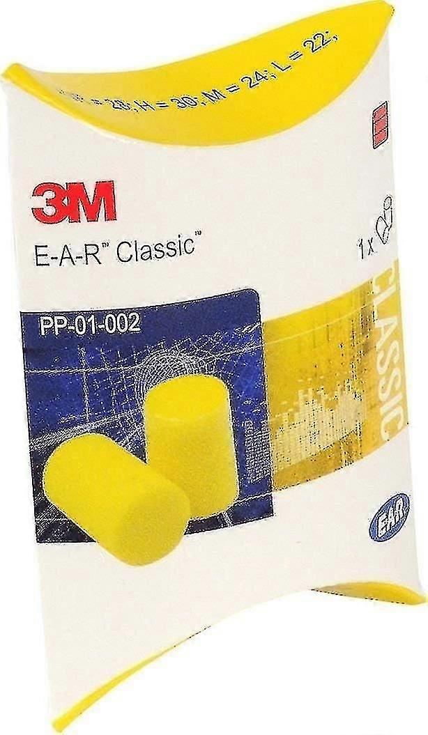 3m Ear Classic Ear Plugs, 50pairs Packed In Pairs, Yellow, Snr 28db, Ear Defenders