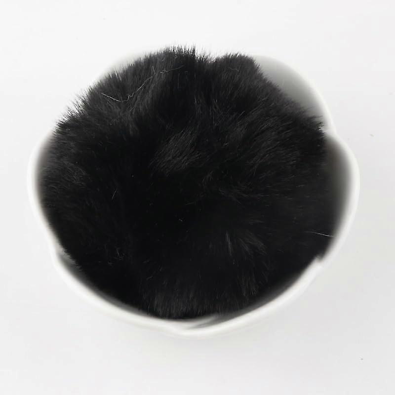 8cm Pompom Ball for DIY Clothing and Jewelry Crafts - Black Color, 25pcs, Ideal for Handmade Accessories