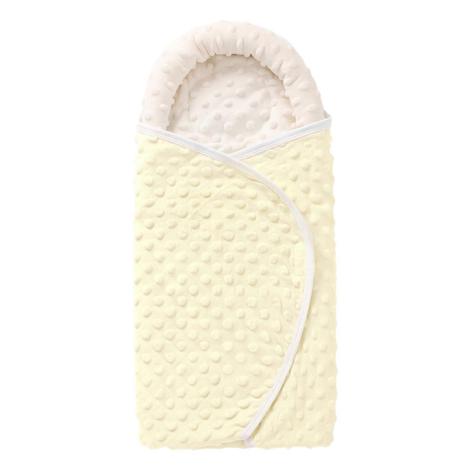 Comfortable Nursery Wrap Towel for Newborns Soft and Safe Sleeping Bag Solid Color Baby Swaddles Blanket Stroller Cover Yellow B