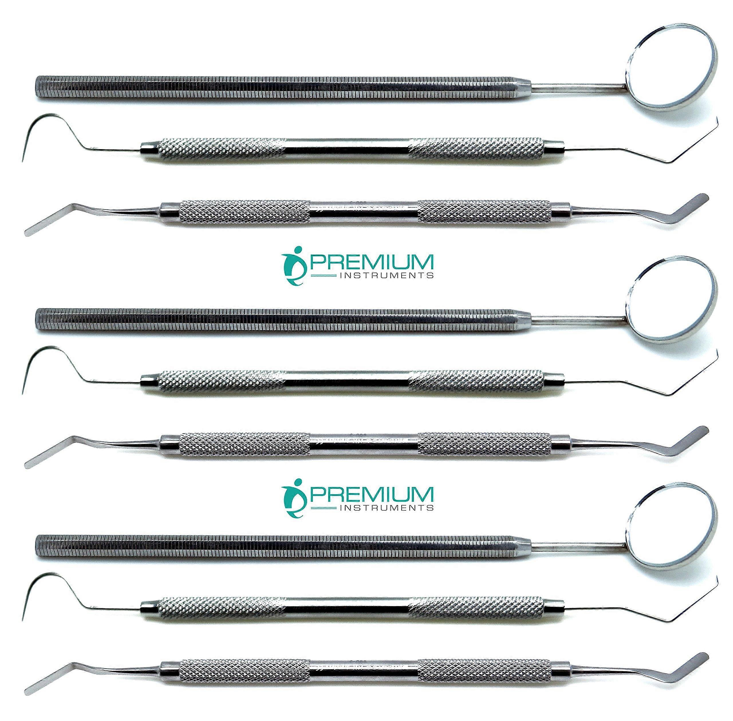 9 Pcs Dental Examination Hygiene Cleaning Kit with Mirror, Explorer 23/17, and Double-Ended Heidemann Spatula 3mm