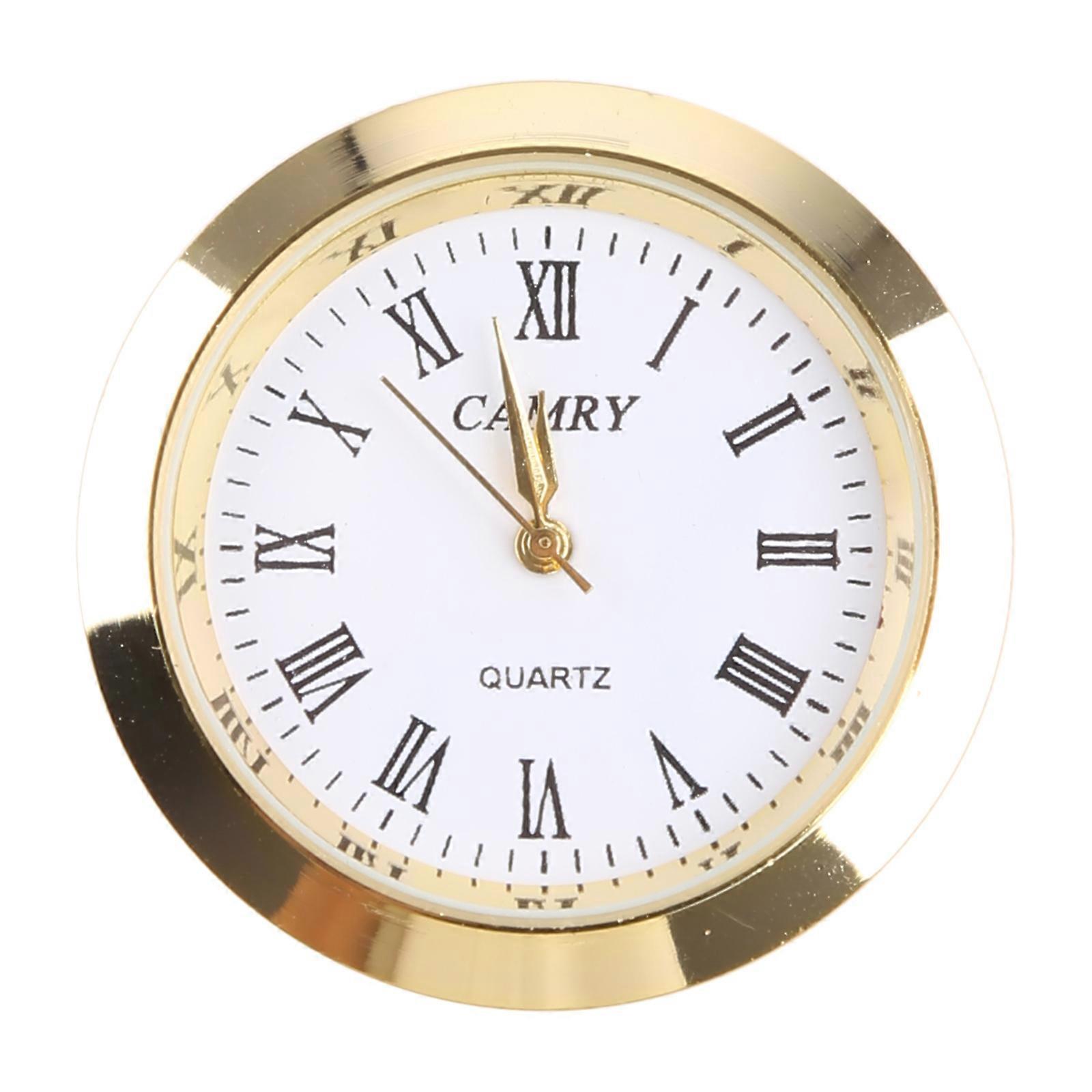 Clock Quartz Movement Round Clocks for Head Insert Classic Clock Craft for Women Men Wearing Watch Replacement Part Supplies  Gold
