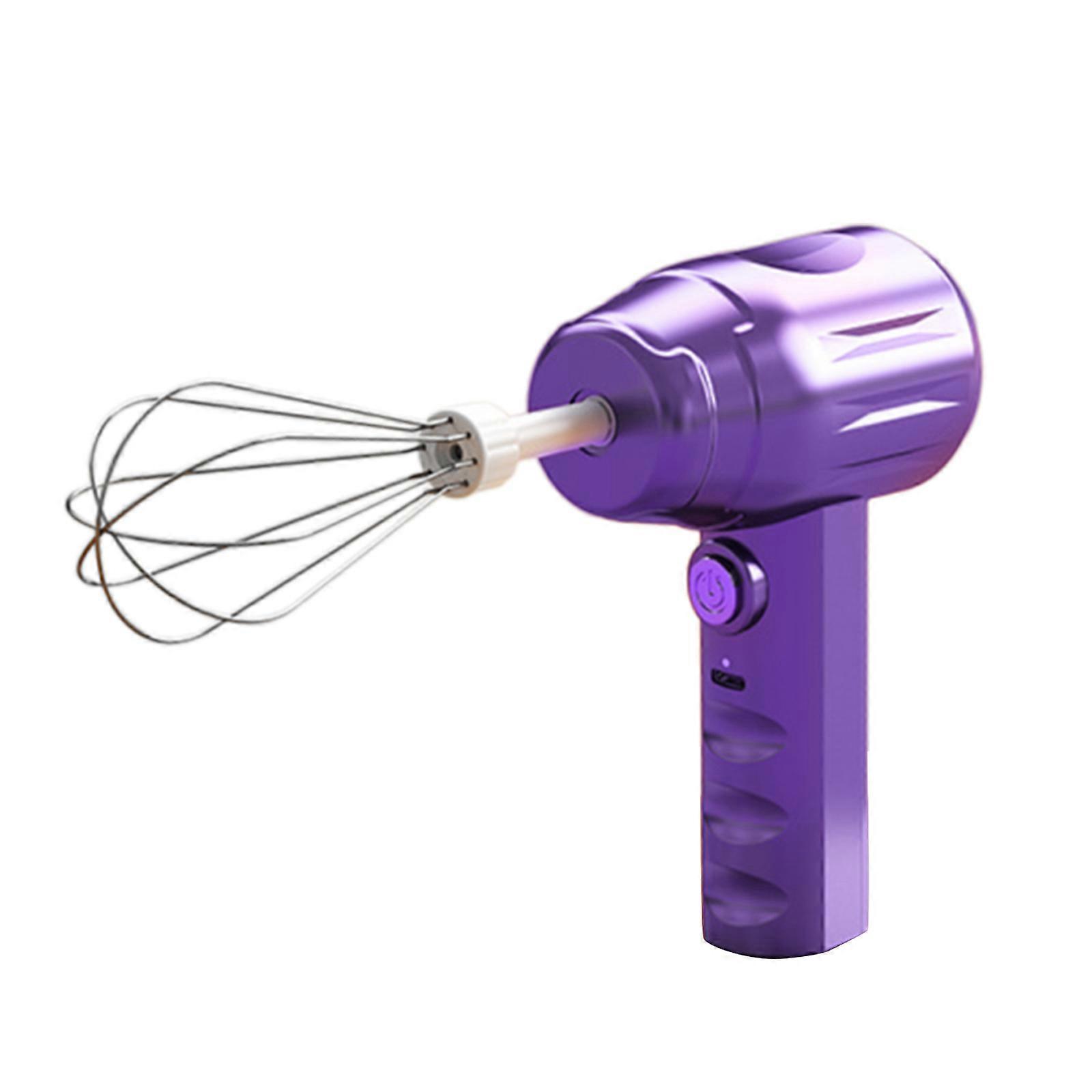 Rechargeable Electric Mixer Eggs Beater Efficient Blending and Whisking Kitchen Appliance ABS Texture for Mixing Purple