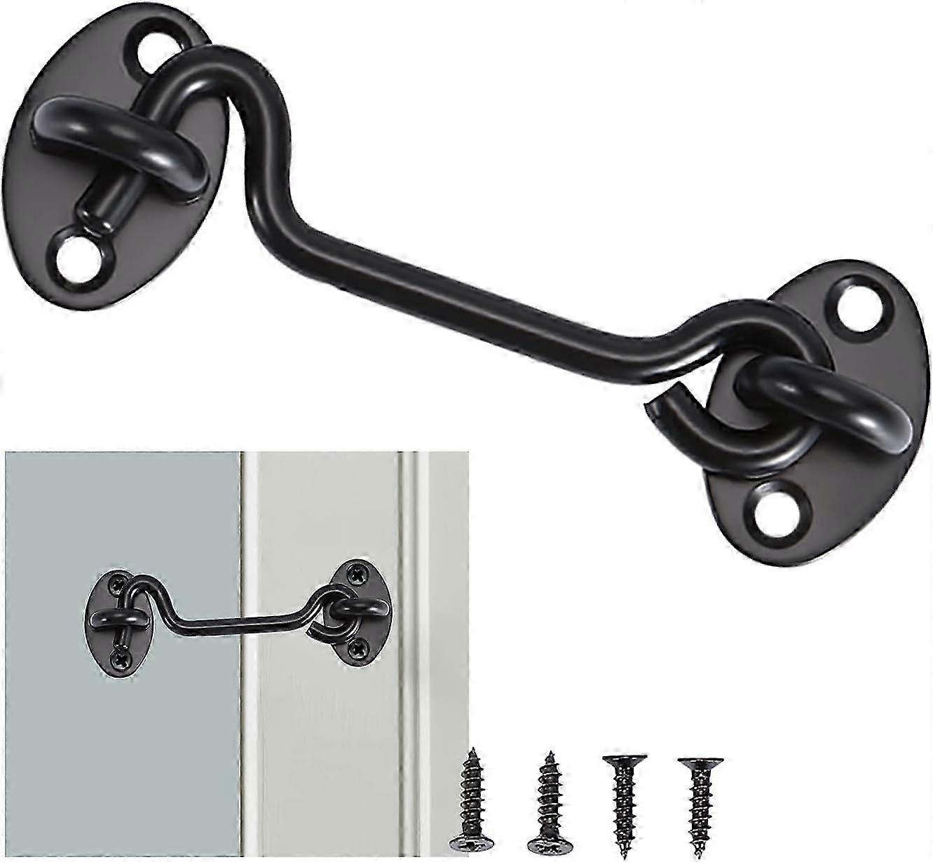 4 Inch Stainless Steel Hook and Eye Latch - Cabin Gate Lock for Doors & Windows
