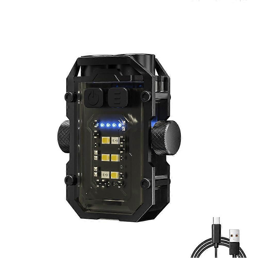 Powerful Mini Torch 1500 Lumen LED Flashlight, Waterproof Rechargeable Keychain Torch with Magnetic Base (Black)