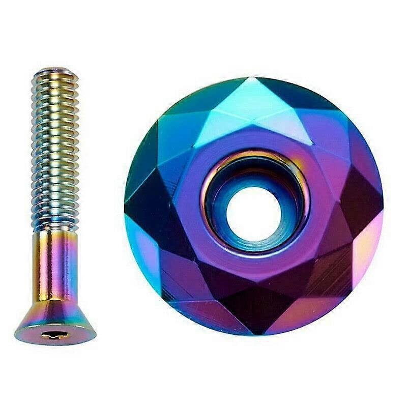 MTB Headset Screws Top Cap Aluminium Cover Alloy Bicycle Accessories Rainbow Color for Mountain Bikes
