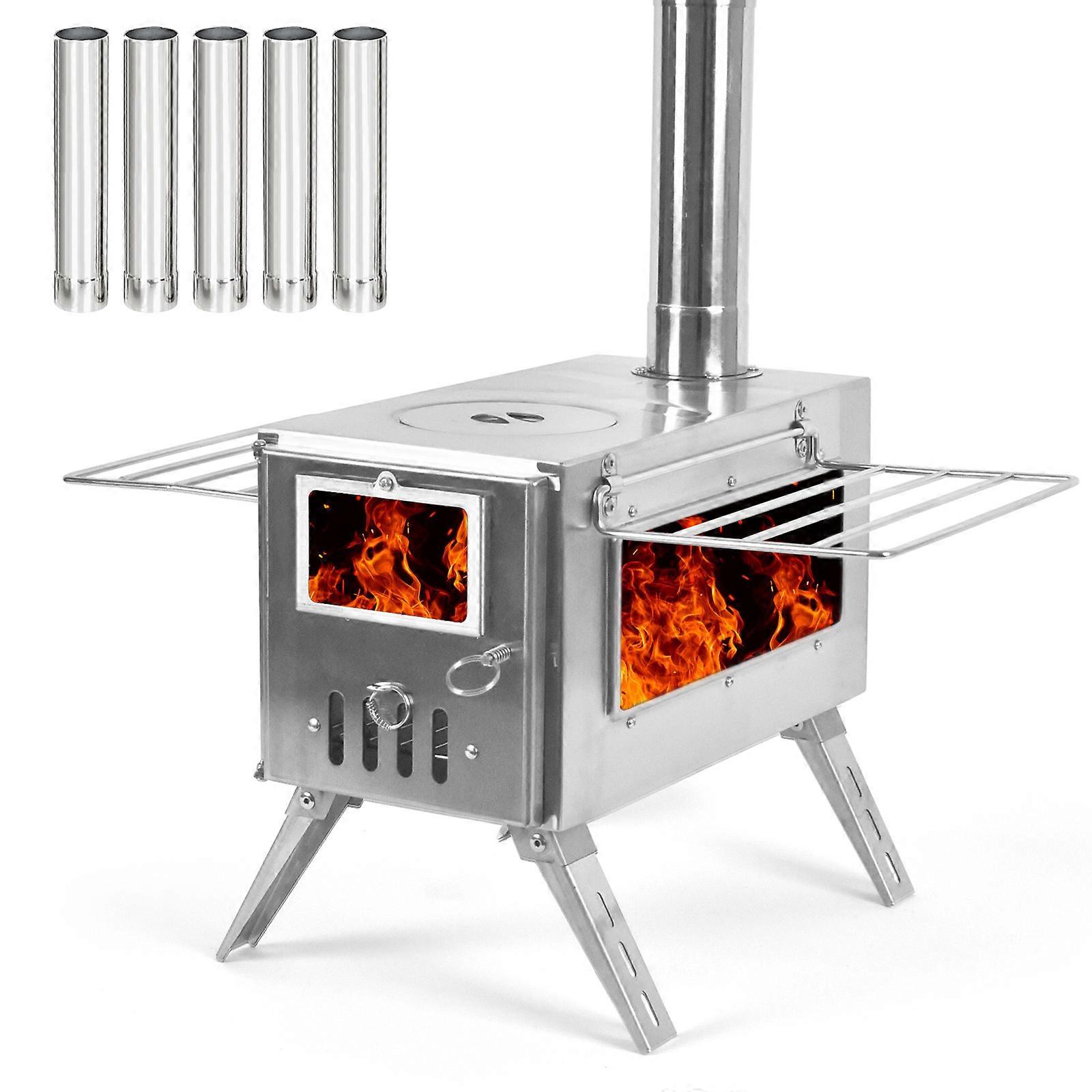 Camping extérieur Poêle à bois pliable 3-5 personnes 52x38x30cm