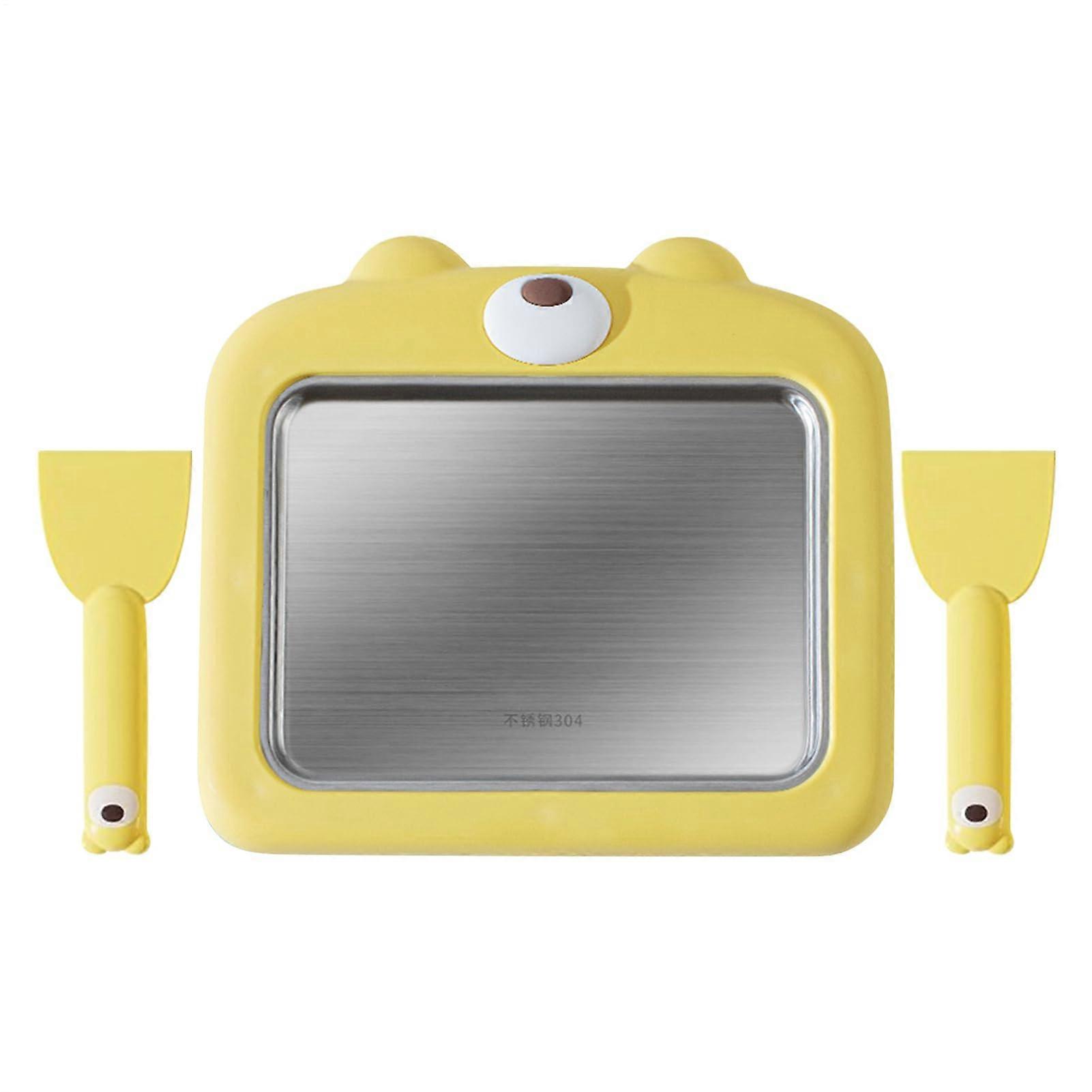 ice cream roller, cooling plate, yogurt pan, nonelectric design with spatula