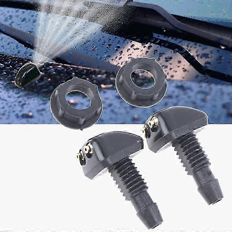 2Pcs Universal Front Windshield Washer Wiper Nozzle Water Sprayer