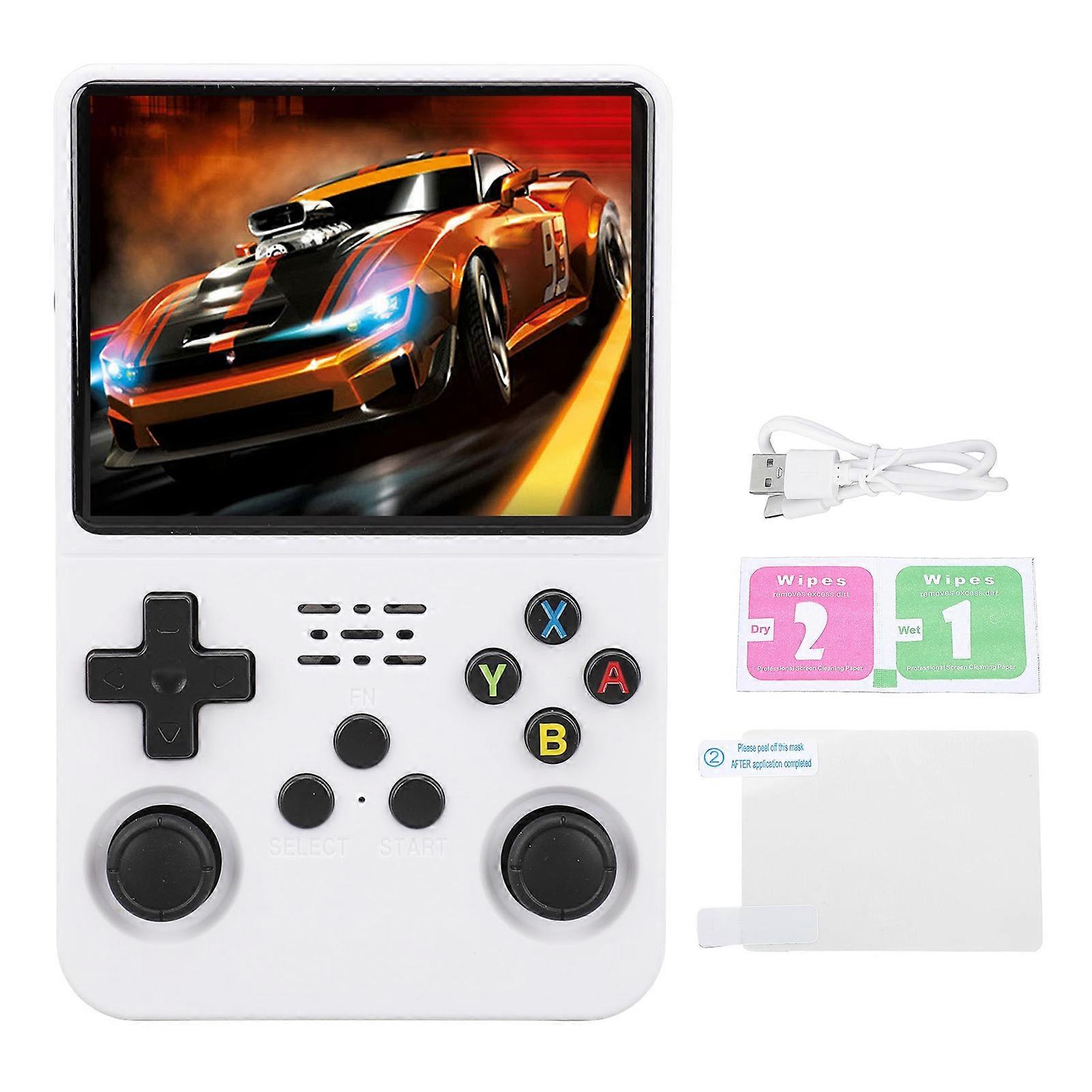 Portable Retro Gaming Console, 3.5" IPS Screen, 32/128GB, 30,000+ Games, White, Linux