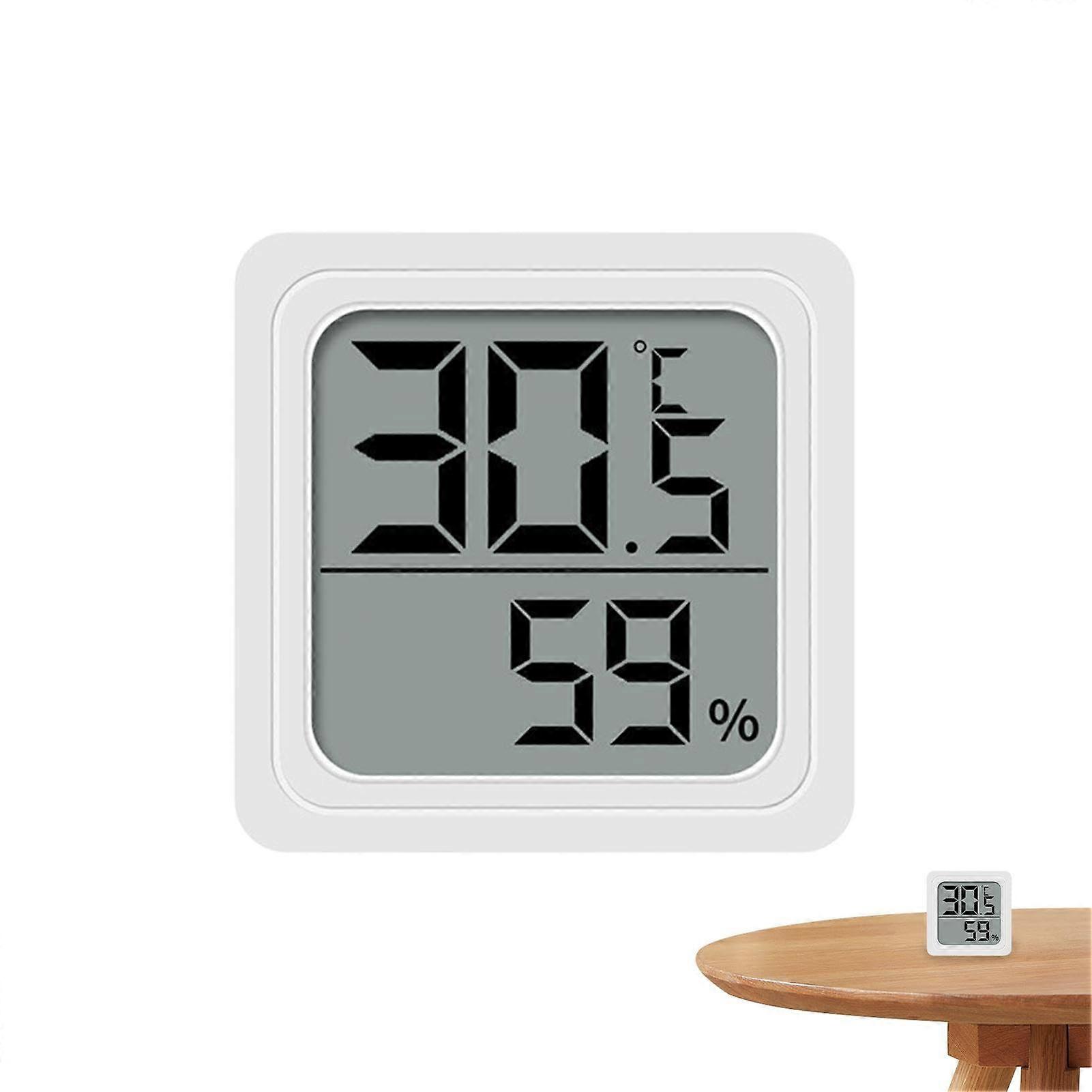 Digital Indoor Hygrometer - Small White Humidity Meter for Home and Bedroom, Battery Operated Temperature Monitor