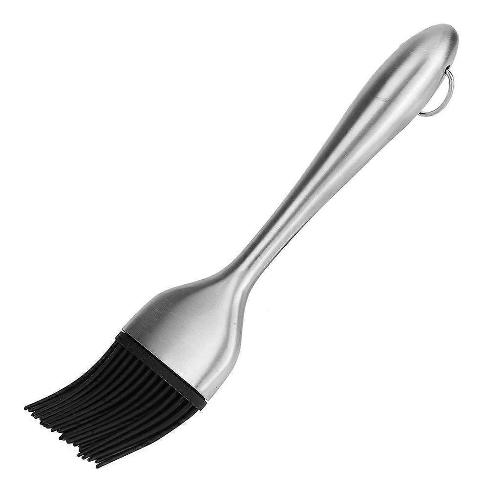 Silicone basting brush, heatresistant, for marinating meat, grill, handle stainless steel (20 cm)