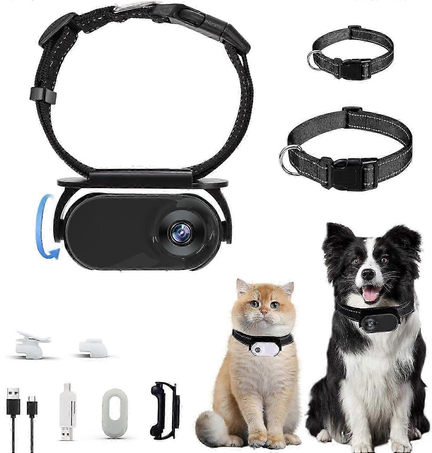 Cat Collar Camera For Pet Cameras & Monitors With Wide Angle Lens Mini Portable Stable Sport Action Body Camera With Video