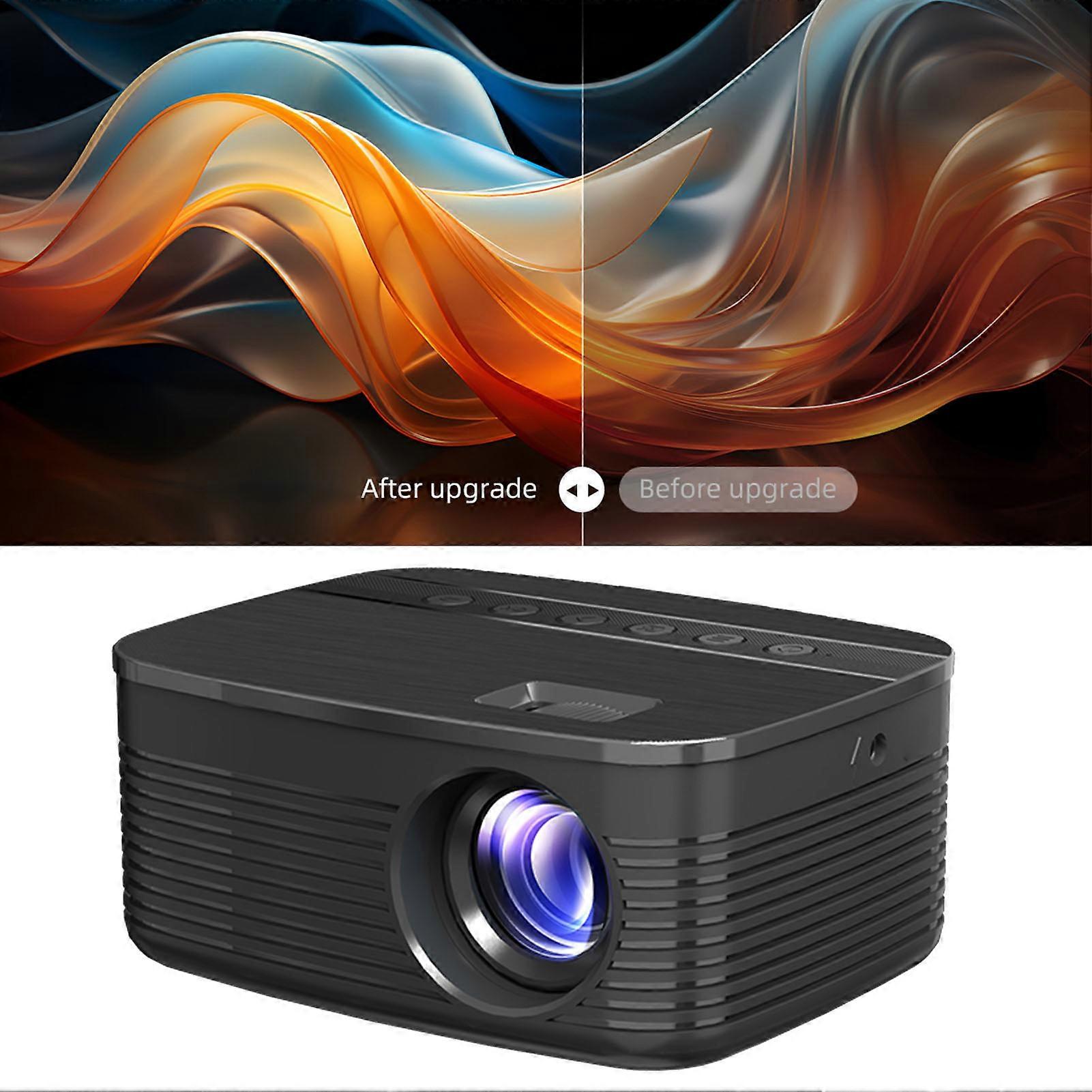 Portable Projector Wireless 1080P HD 16 to 110 Inch TFT LCD USB Movie Projector with Built in HiFi Speakers Remote Control for Indoor Outdoor EU Plug