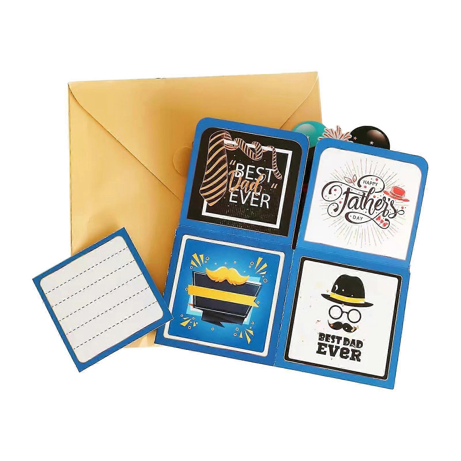 3D Popup Father's Day Greeting Card Gift Set Includes Envelope and Note Tag Decorative Card Ideal for Thanksgiving Gifts for Dad