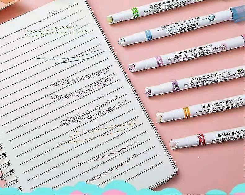 Dual Tip Pens Featuring 6 Unique Curve Shapes - Set of 6, Suitable for Various Creative Uses