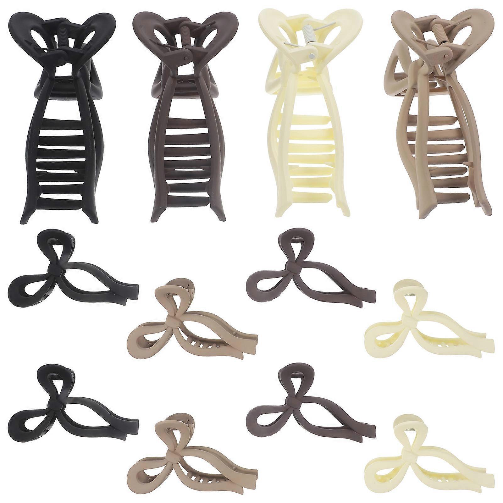 12pcs Large Bow Claw Clips for Thick Hair Versatile Hair Accessories for Women, Comfortable Grip, Fashionable Design for Daily Styling and Casual