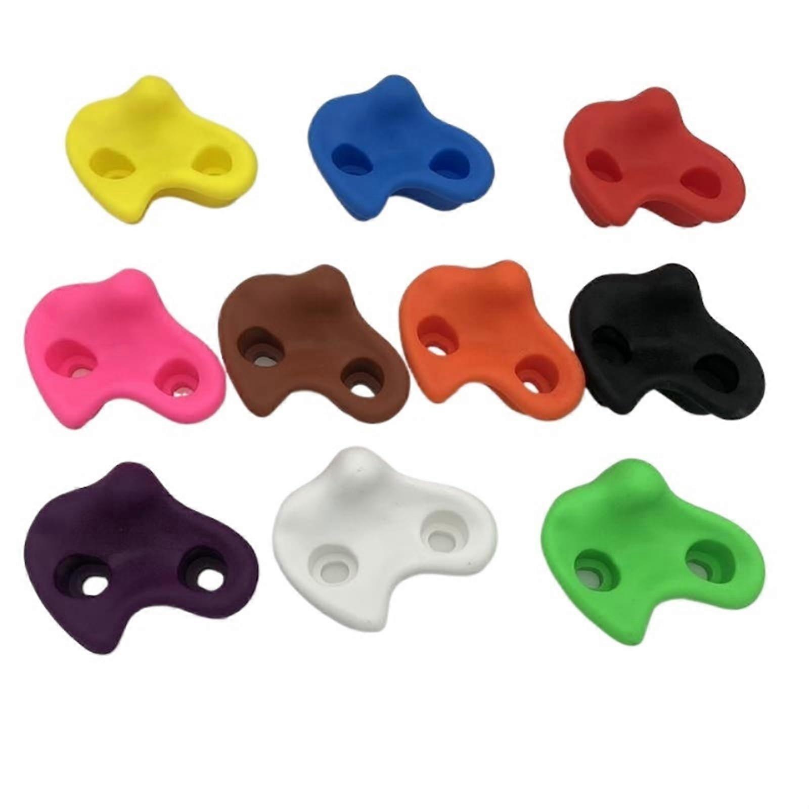 Climbing Grips 10 Pieces Colourful Climbing Holds Indoor Outdoor Playground Building Wooden Wall Climbing Stones Toy 10 Pieces Random Colour Ref: 4606