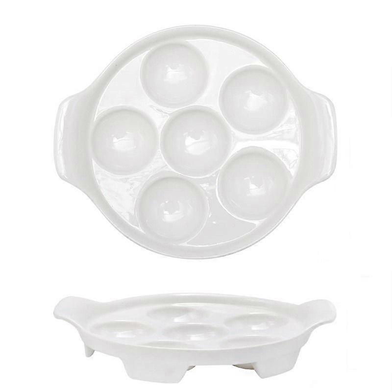 1pc Escargot Plate Ceramic Snail Plate Conch Baking Tray Kitchen Gadget