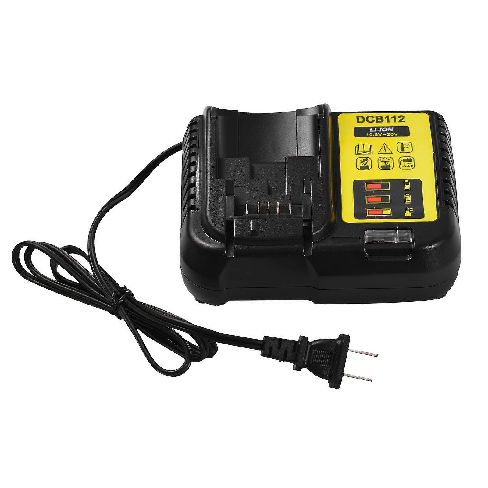 Power Tool Battery Charger Compatible with Dewalt 12V-20V Lithium Ion Batteries US Plug Fast Recharging Device Cell Charger