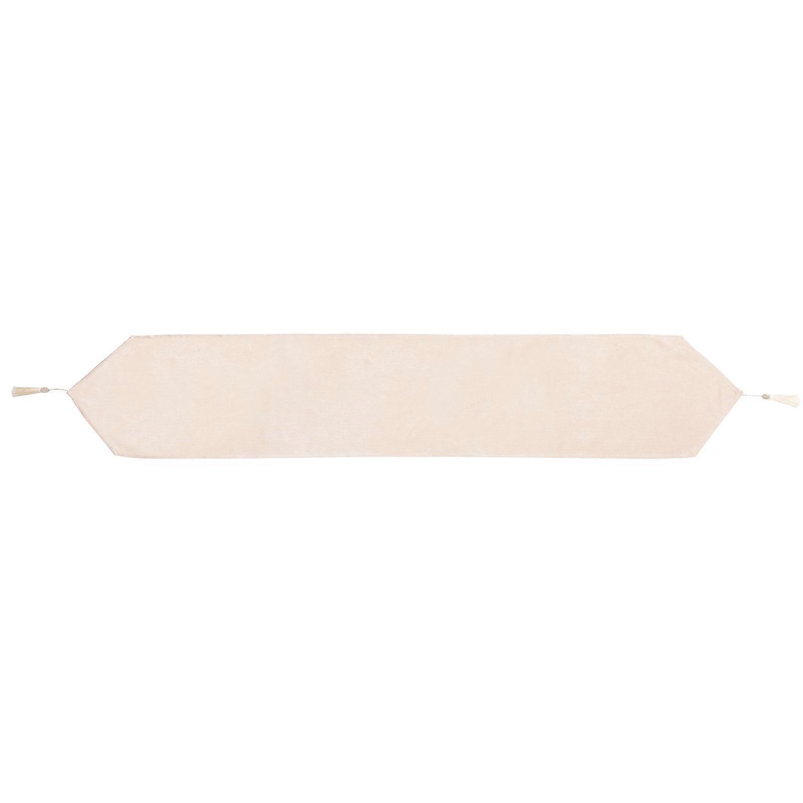 Linen Tassel Table Runner for Special Events Nordic Style Cotton Beige 180cm x 35cm x 0.3cm Decorative Use 1Pack