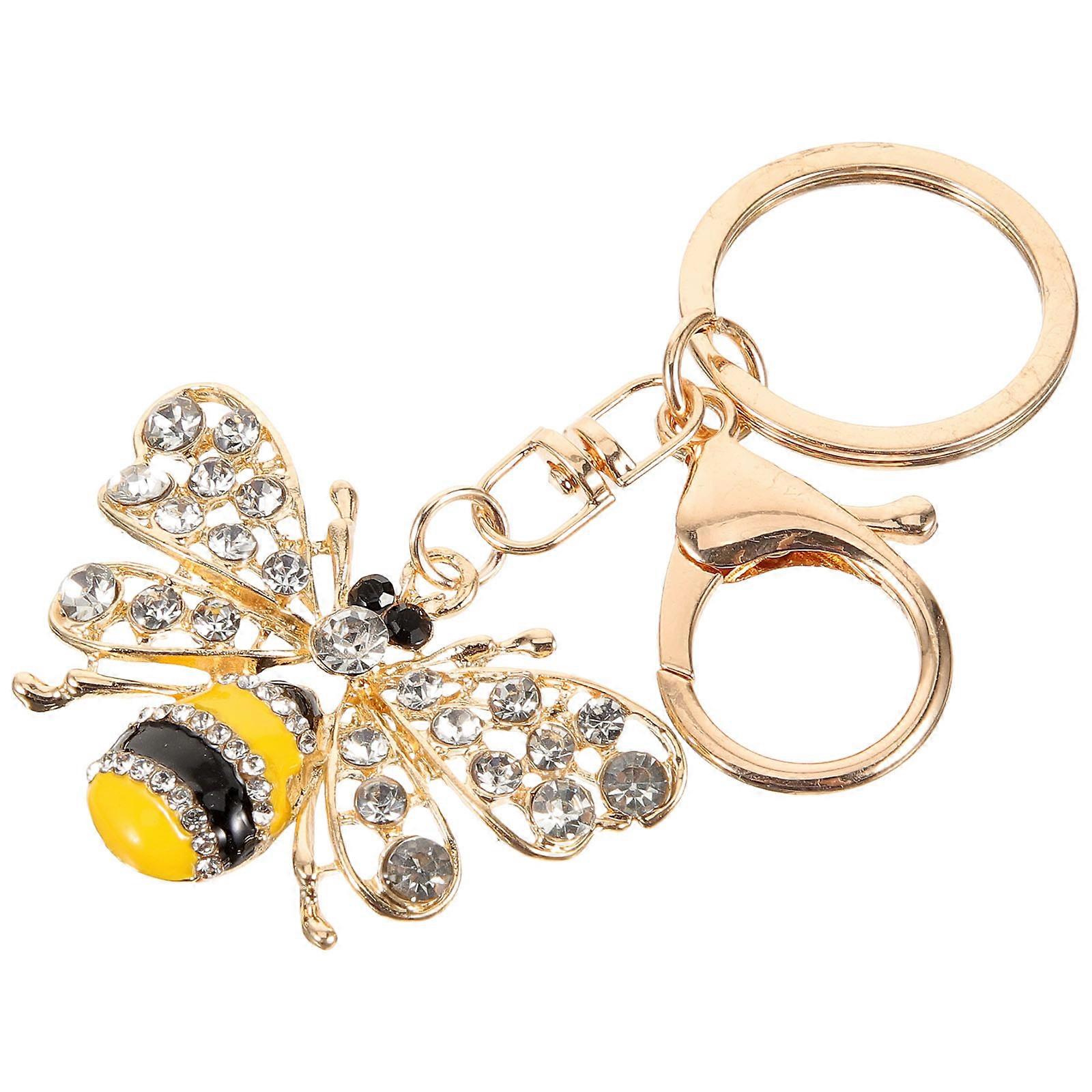 Bee Theme Keychain Backpack Pendant Bee Pendant Keyring Cartoon Style 1Pack