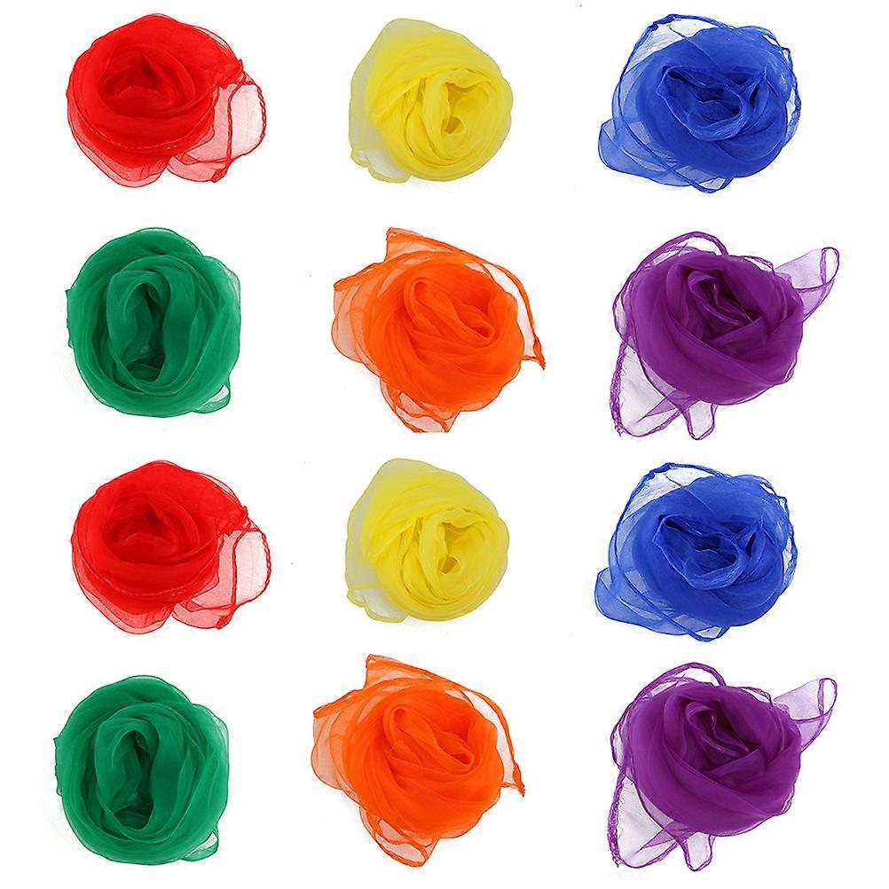 Dancing Hand Scarf Outing Performance Red 24x24inch Chiffon For Girls 1Pack
