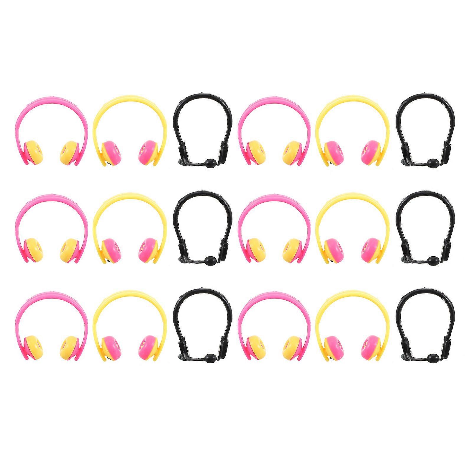 80pcs Mini Doll Headset Decorations Mixed Color for Parent Child Interaction Props