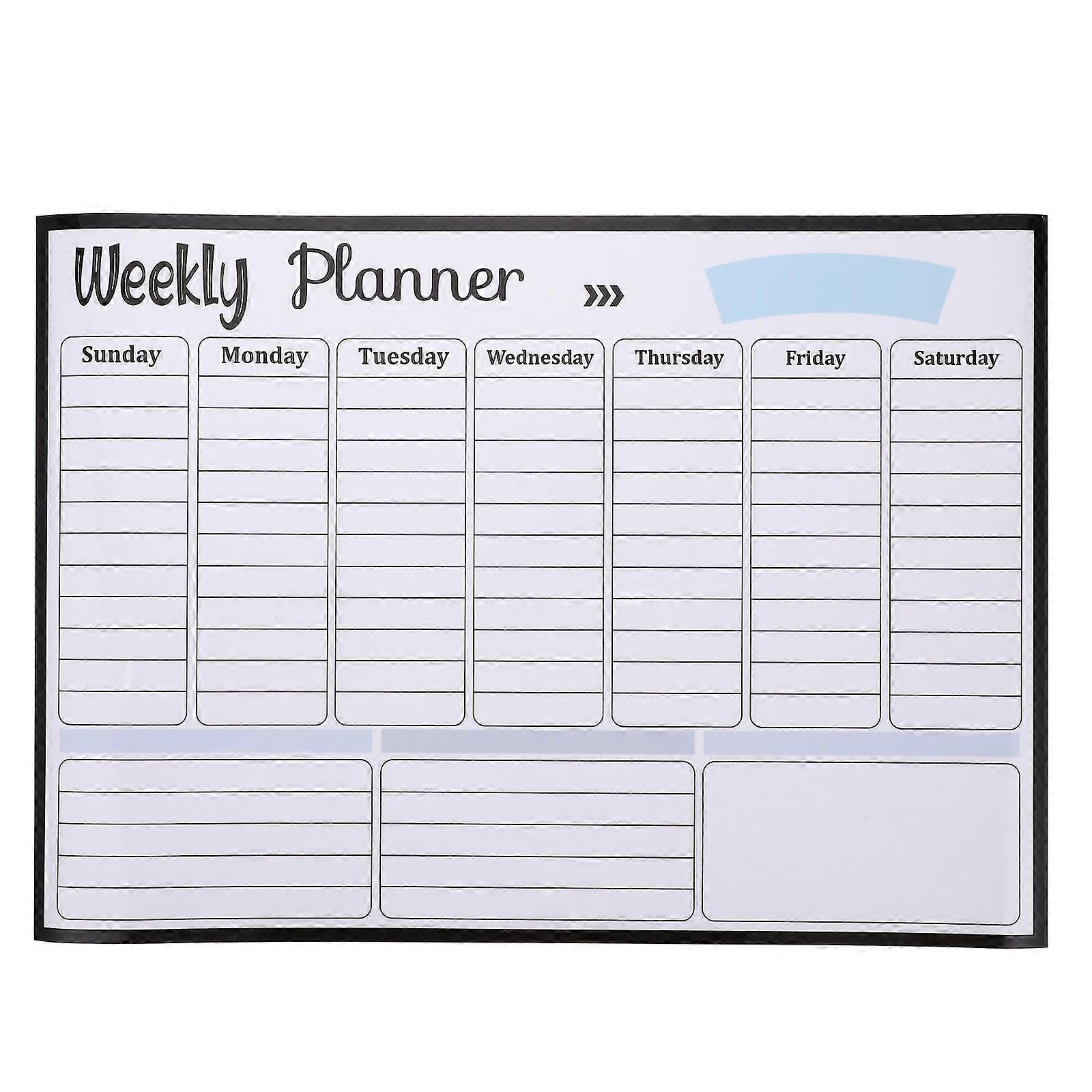 Schedule Planner Board Fridge Calendar Rectangular Shape PET Material 42.00X29.70X0.10CM Magnetic Weekly Planning 1Pack