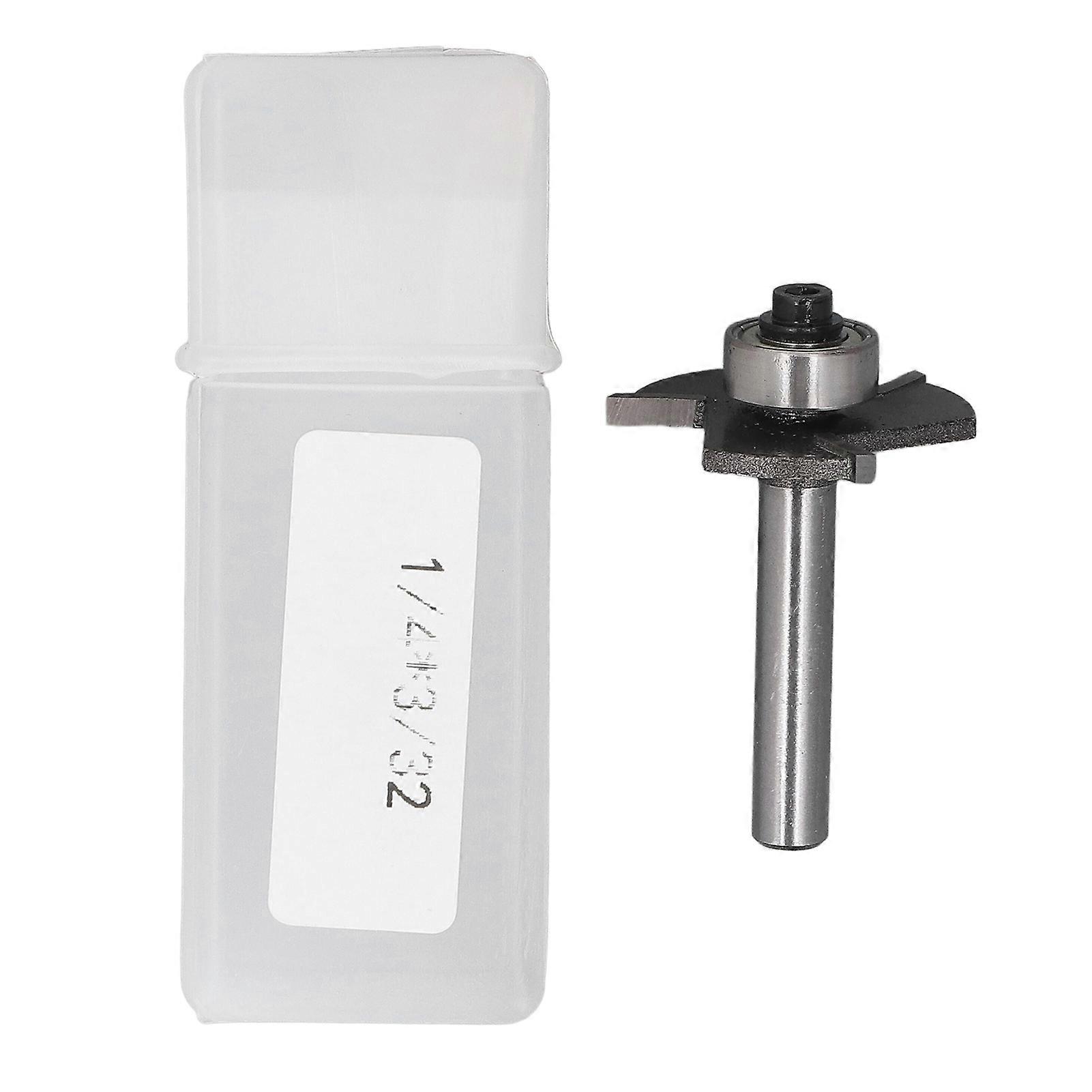 T Slot Router Bit 3 Flute 1/4in Shank 3/32in Cutting Height T Track Router Bit with Bearing for Slotting Grooving