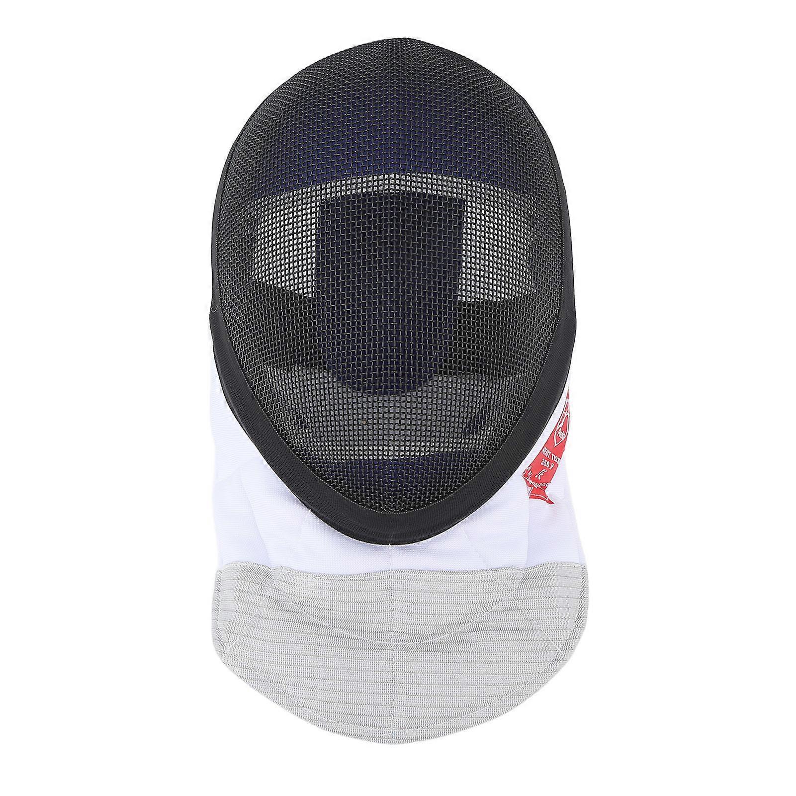Fencing Mask, Protective Headgear with Padded Bib for Daily Practice and Competition, Black, Size L