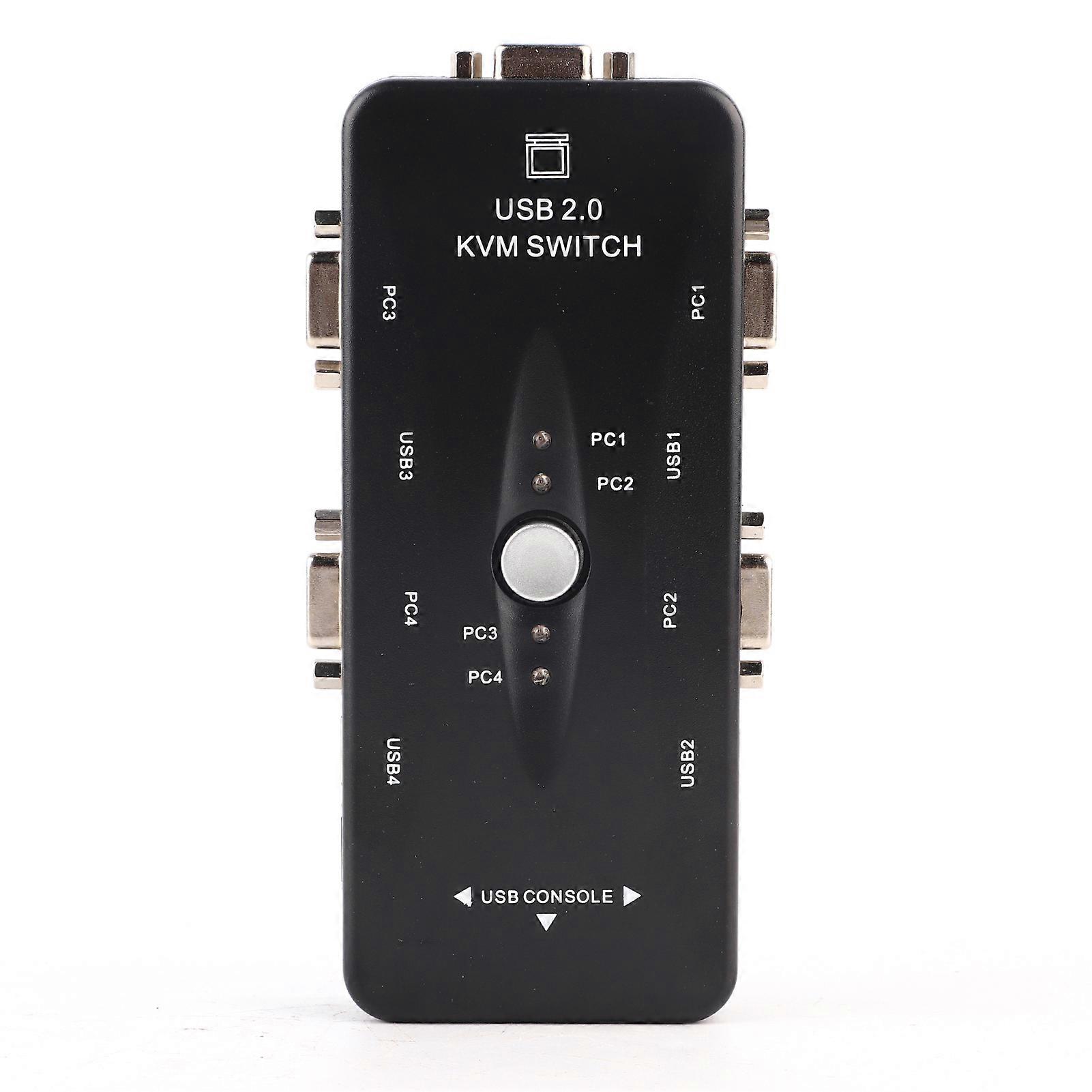 4 Port USB 2.0 VGA/SVGA KVM Computer Switch Box Adapter for PC Keyboard