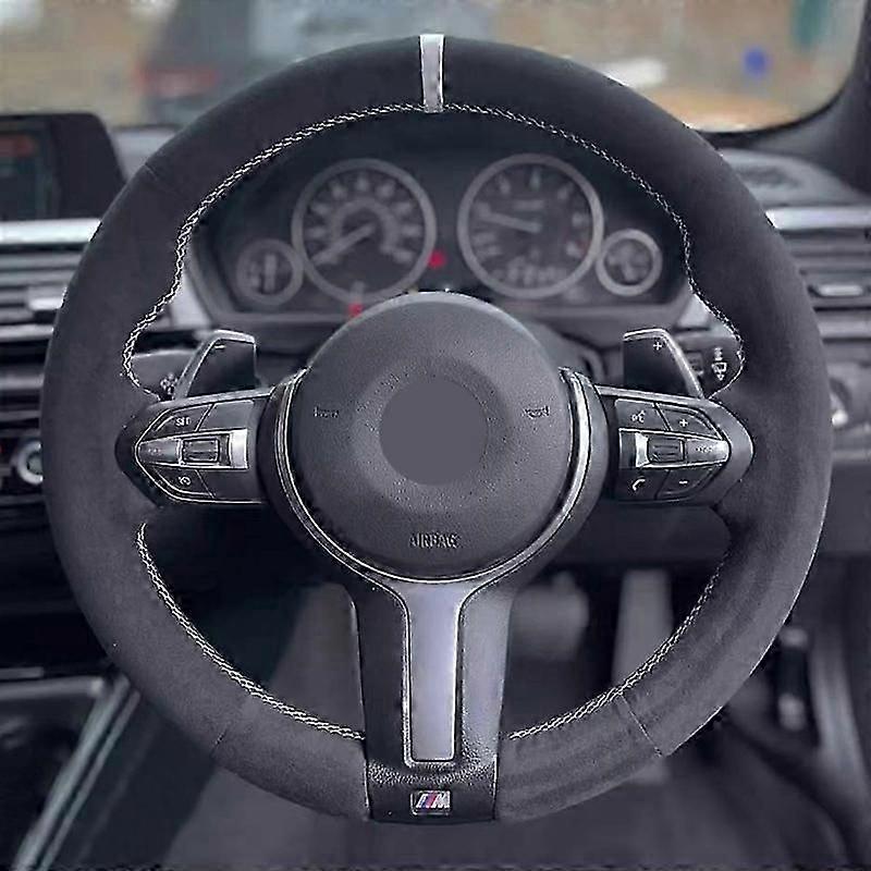 Convient pour Housse de volant en daim noir pour les modèles BMW M Sport F30 F31 F34 F10 F11 F07 X1 X2 X3 F25 F32 F33 F36 F48 F39 Accessoires de voiture-JC