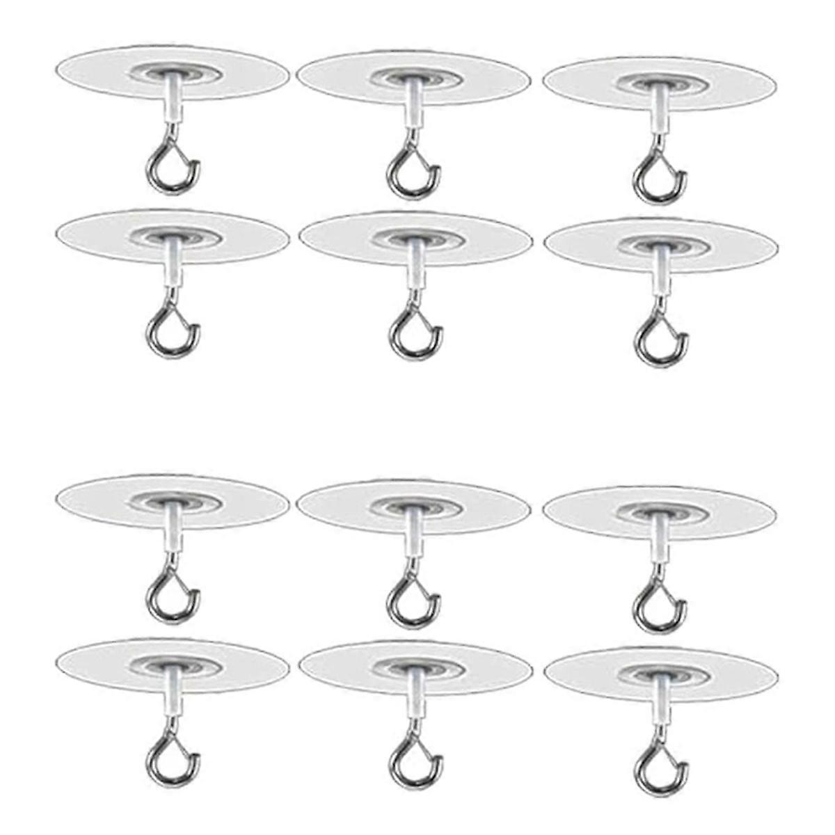 12Pcs Adhesive Ceiling Hooks for Popcorn Concrete Textured Ceiling Wall , No Drilling Self Adhesive