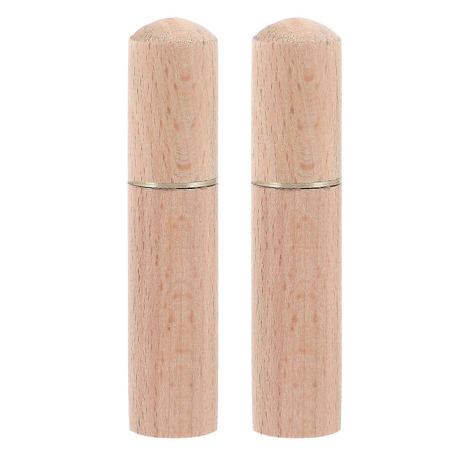Portable Wood Toothpick Holder Canisters for Household Commercial Use Khaki 8.30X1.80X1.80CM Storage 2Set