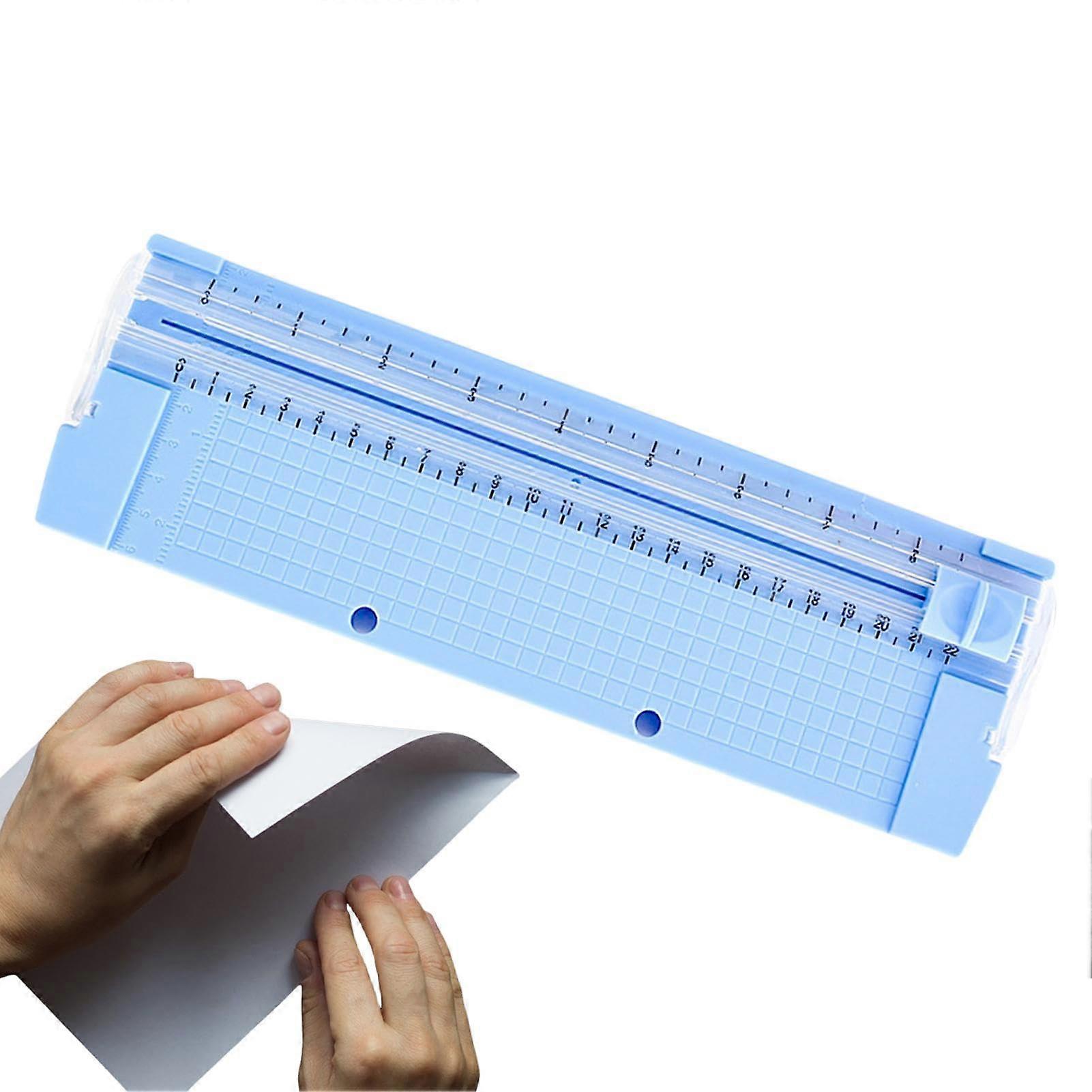 Paper Cutter, Paper Cutter Personal Paper Cutter Paper Craft Tools, Straight Edge Cutter, Scrapbooking Slicer Tool for A4 Paper, Photos sky blue