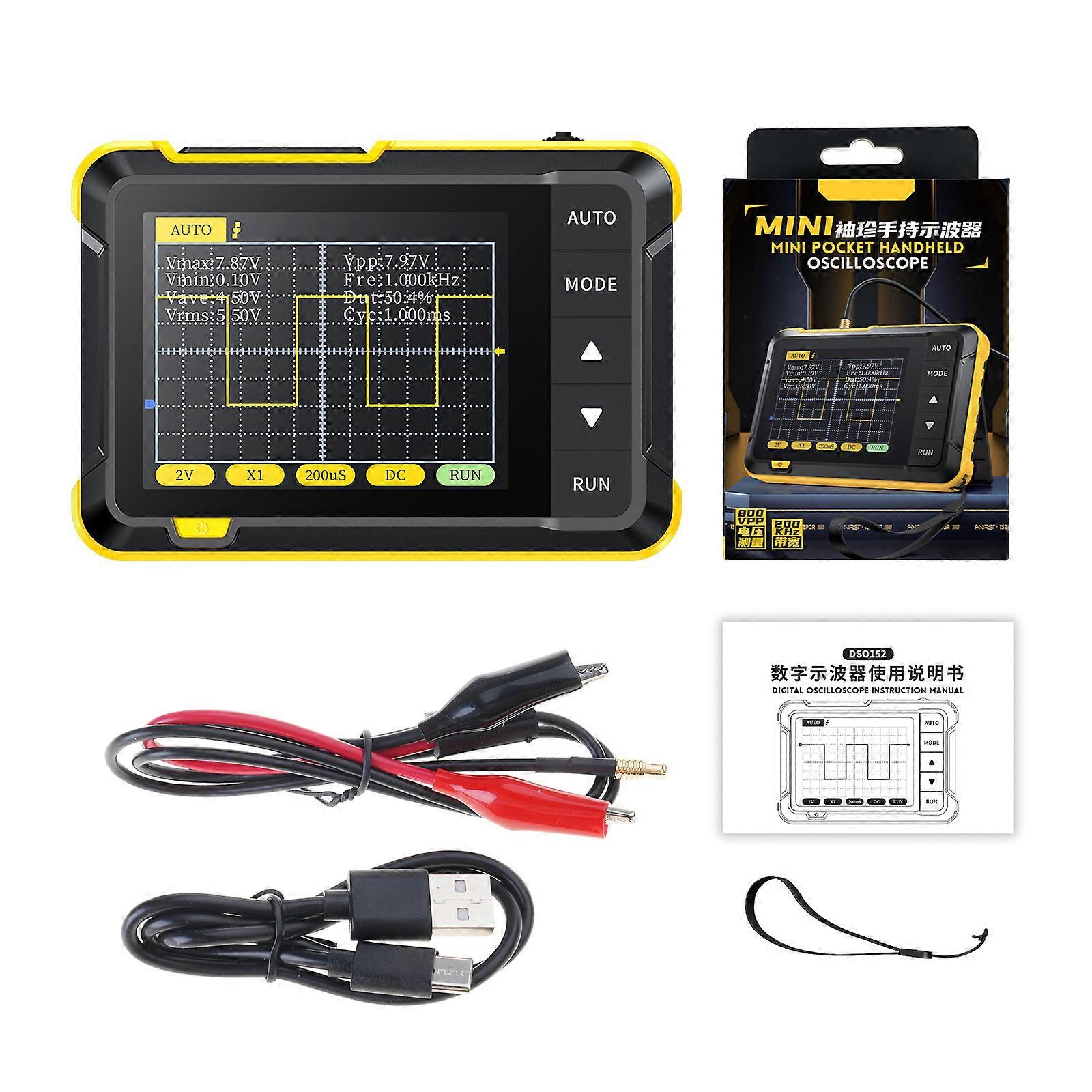 Rechargeable Oscilloscope DIY Multi Function Waveform Generator Electrical Tester for Electronics 200Khz Bandwidth Multicolor