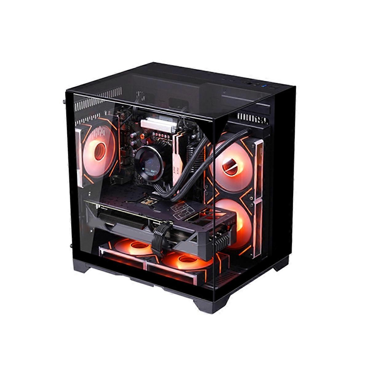 PC Case Sea View Room Gaming Computer Desktop M-ATX Motherboard Double-Sided Tempered Glass PC Game