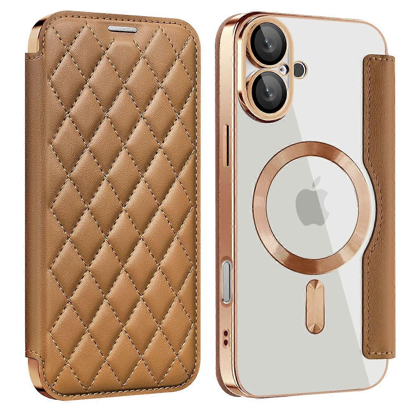 Magnetic for iPhone 16 Plus Case with MagSafe,Military Grade Drop Protection-Brown
