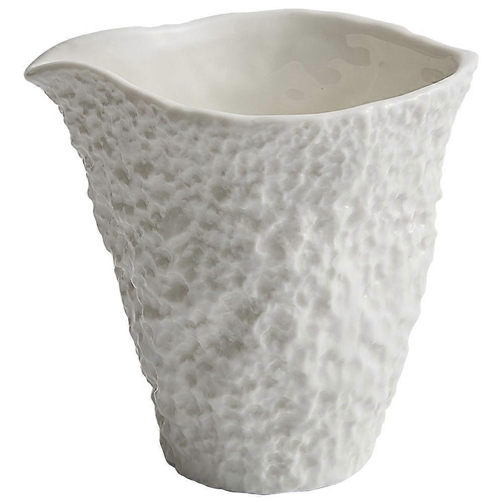 Small Pitcher Gravy Cup Elegant Stone Pattern Design Ceramic White 200ml For Gatherings 1Pack
