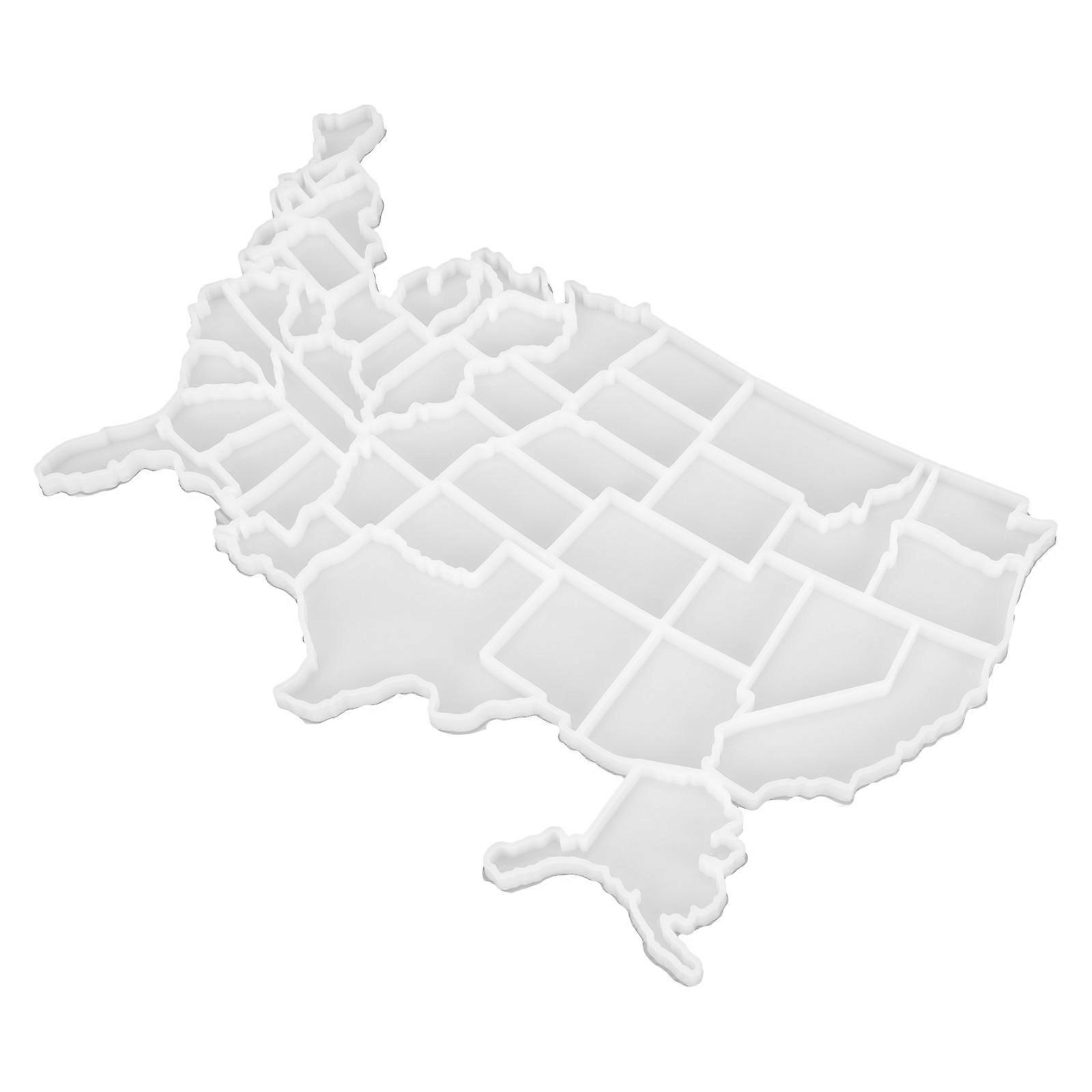 Diy Usa Map Silicone Mold Epoxy Puzzle Mould For Creative Crafts Easy To Clean Use For Unique Diy Projects Map Lovers