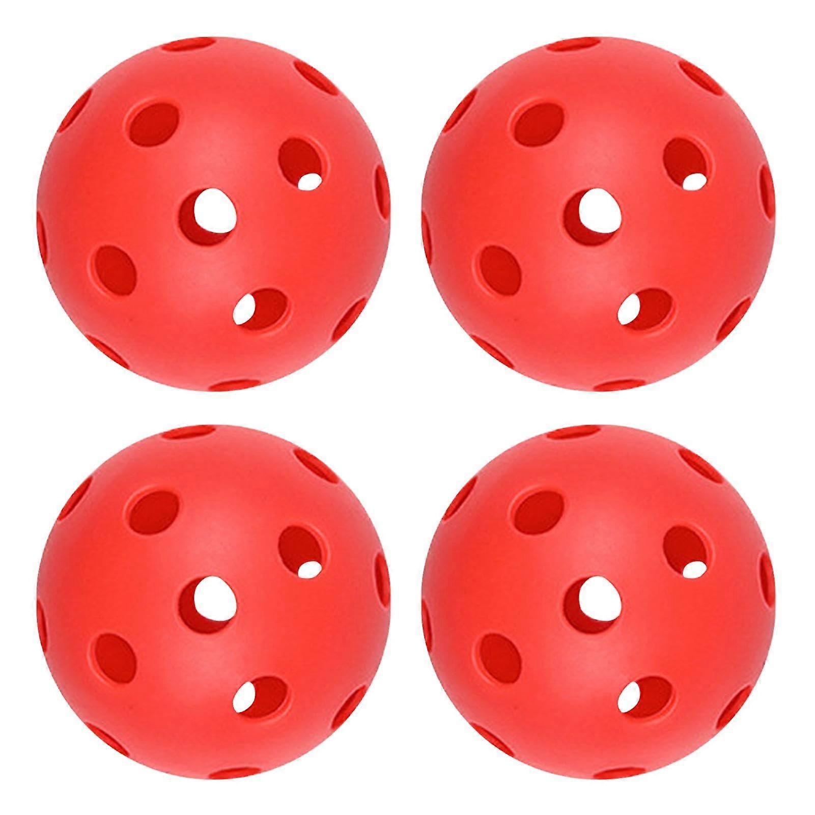 Outdoor Gurkenball - High-Performance 26 Hole Pickleball for Beginners, Men, and Home Use, Red Color