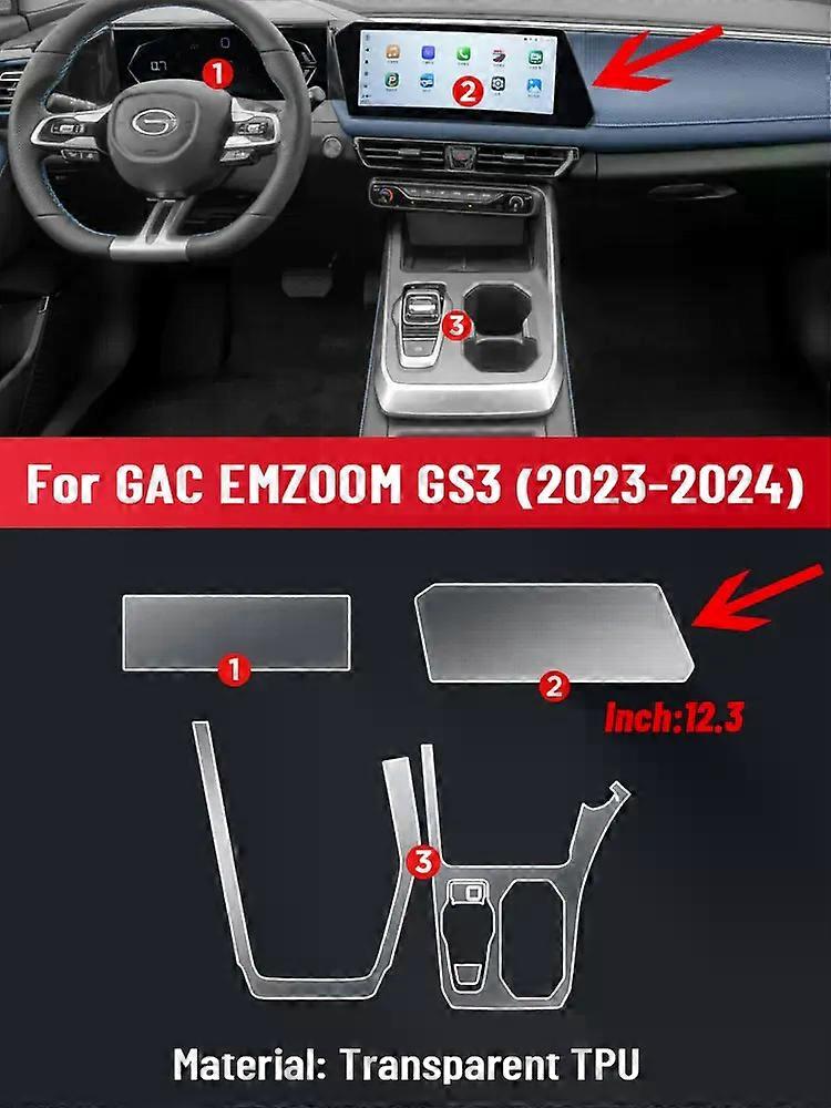 Anti-scratch Car Interior Center Console Media Dashboard Navigation TPU Protector Film For GAC EMZOOM GS3 2023 2024 Accessories