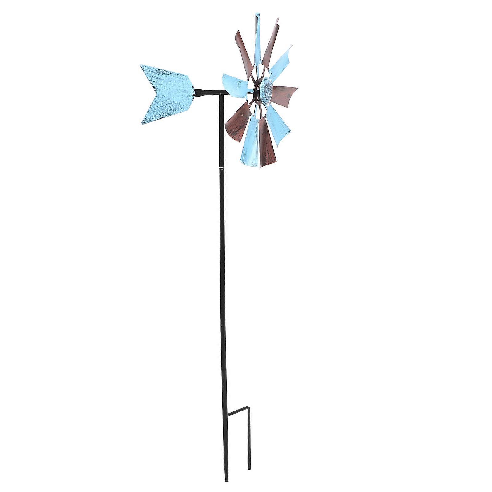 Metal Rotating Windmill Iron For Lawn Decoration Multi-Colored 1Pcs