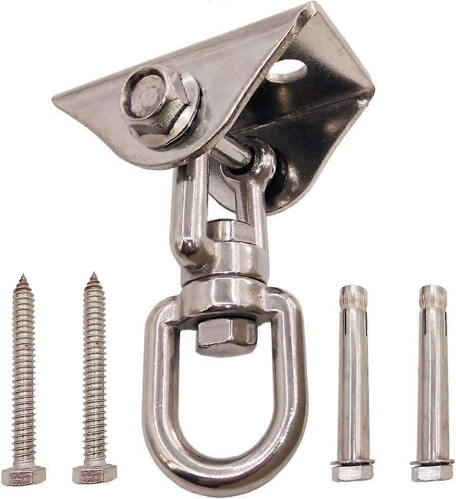Heavy 360°Swivel Swing Hangers,1000 LB Capacity Rotate Swing Hooks w/ 4 Screw for Concrete Ceiling Wooden, Yoga Hammock Gym Swing Sets Silv
